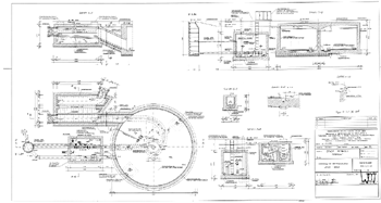 Technical drawing of a sewage plant clarifier.